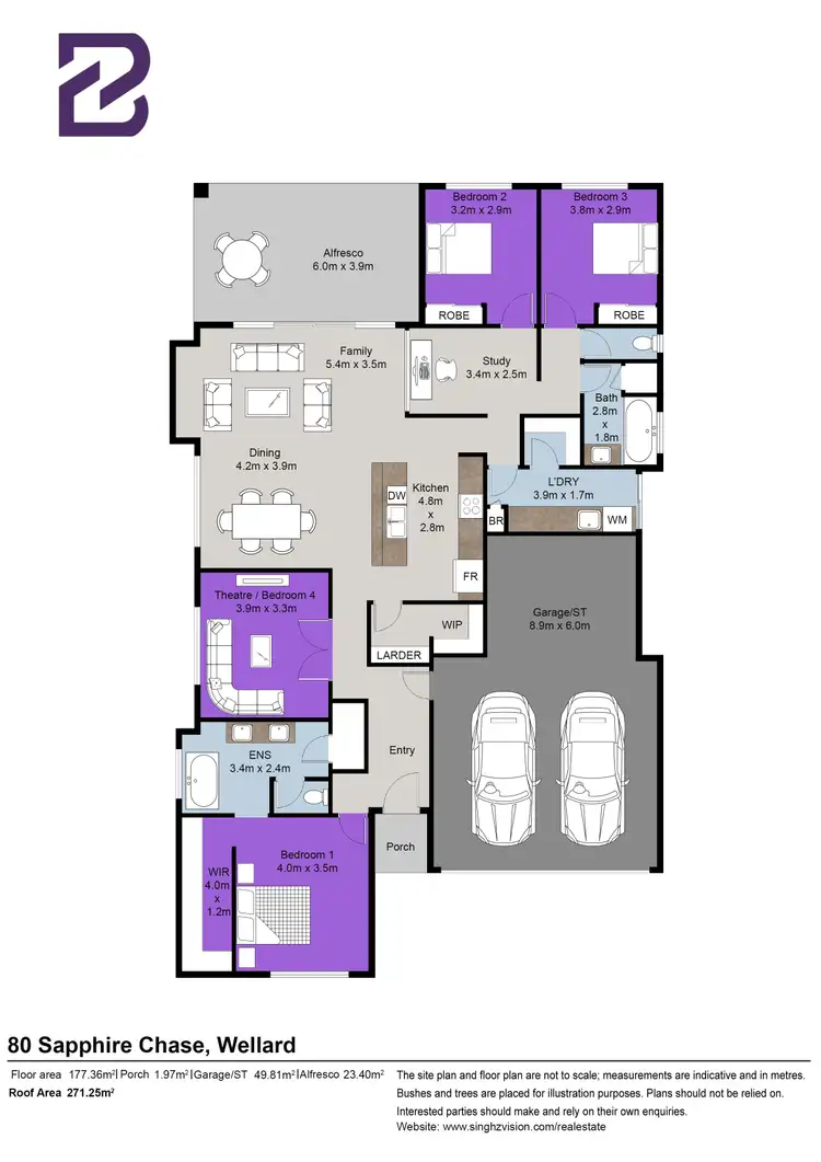 Floorplan of Homely house listing, 80 Sapphire Chase, Wellard WA 6170