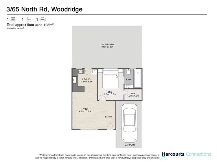 Floorplan of Homely unit listing, 3/65 North Road, Woodridge QLD 4114