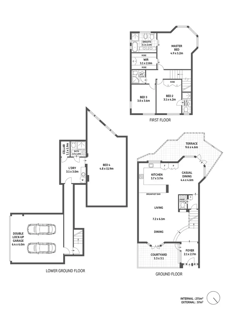 Floorplan of Homely townhouse listing, 3/580 New South Head Road, Point Piper NSW 2027