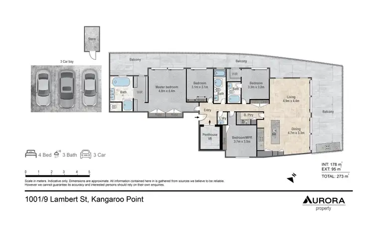 Floorplan of Homely apartment listing, 1001/9 Lambert Street, Kangaroo Point QLD 4169