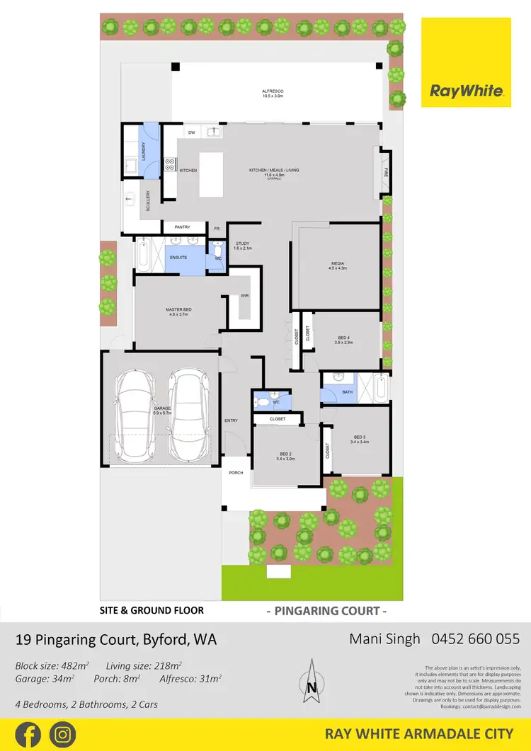 Floorplan of Homely other listing, 19 Pingaring Court, Byford WA 6122