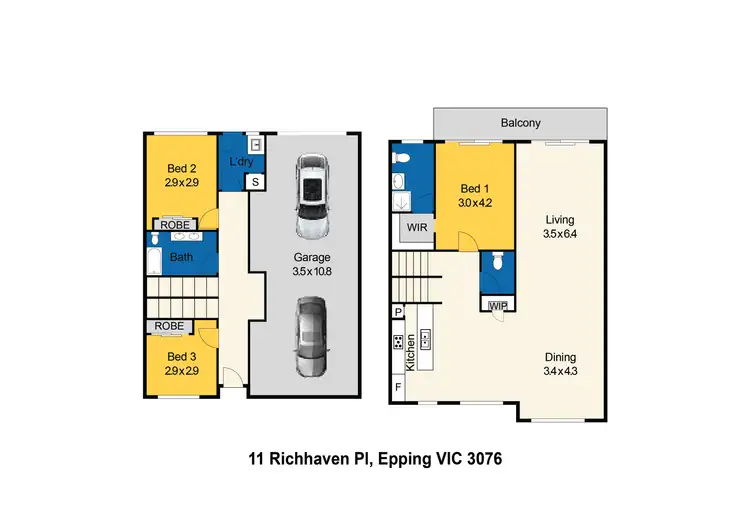 Floorplan of Homely townhouse listing, 11 Richhaven Place, Epping VIC 3076