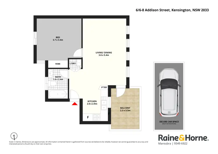 Floorplan of Homely apartment listing, 6/6-8 Addison Street, Kensington NSW 2033