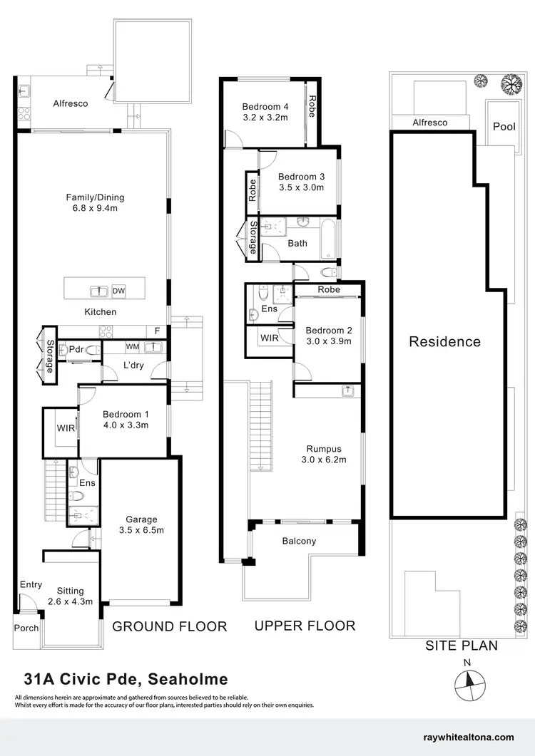 Floorplan of Homely townhouse listing, 31A Civic Parade, Seaholme VIC 3018