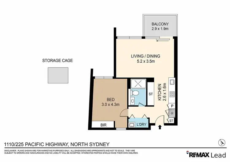 Floorplan of Homely apartment listing, 1110/225 Pacific Highway, North Sydney NSW 2060