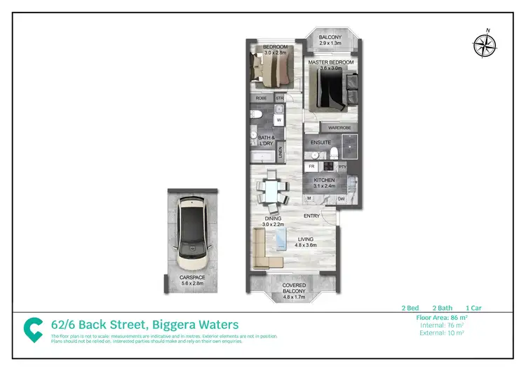 Floorplan of Homely apartment listing, 62/6 Back Street, Biggera Waters QLD 4216