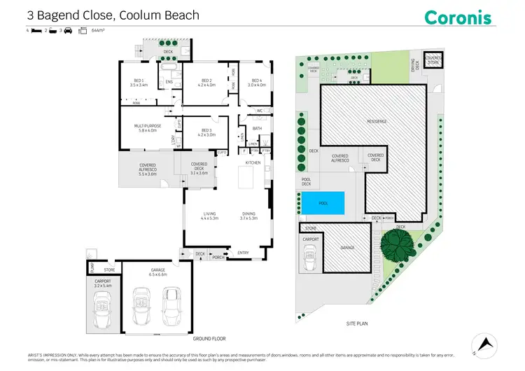 Floorplan of Homely house listing, 3 Bagend Close, Coolum Beach QLD 4573