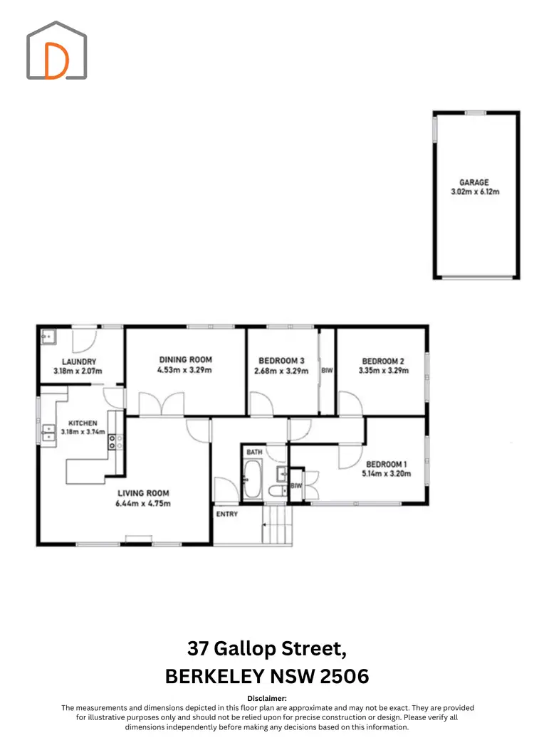 Floorplan of Homely house listing, 37 Gallop Street, Berkeley NSW 2506