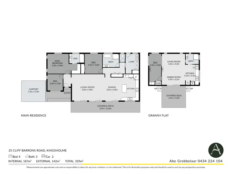 Floorplan of Homely rural property listing, 25 Cliff Barrons Road, Kingsholme QLD 4208