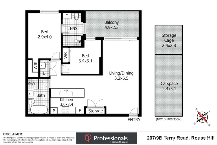 Floorplan of Homely apartment listing, 207/9B Terry Road, Rouse Hill NSW 2155