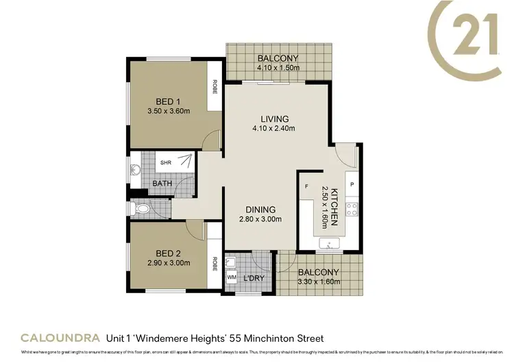 Floorplan of Homely unit listing, Unit 1 'Windemere Heights' 55 Minchinton Street, Caloundra QLD 4551