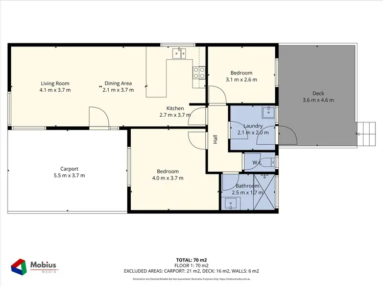 Floorplan of Homely semi-detached listing, 12A Fitzwater Way, Spearwood WA 6163