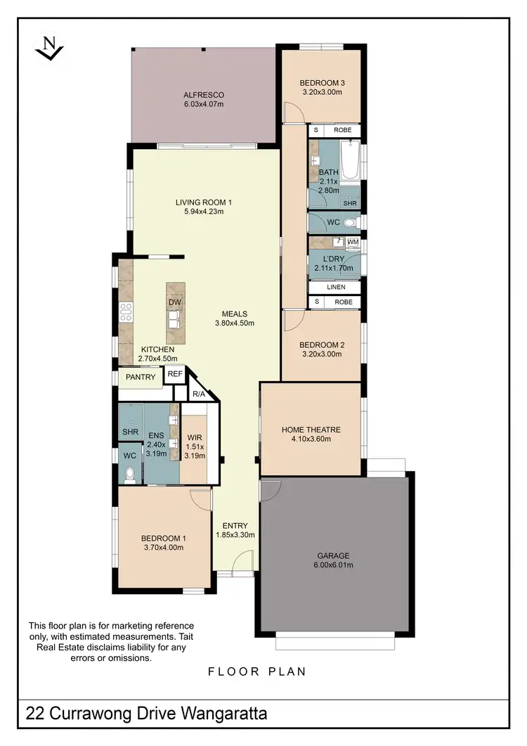 Floorplan of Homely house listing, 22 Currawong Drive, Wangaratta VIC 3677