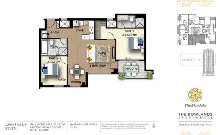 Floorplan of Homely apartment listing, 907/18 Rowlands Place, Adelaide SA 5000