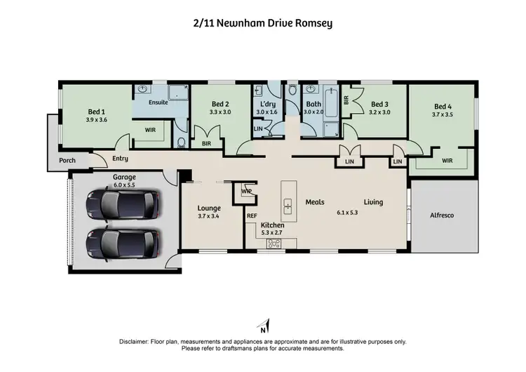 Floorplan of Homely house listing, 2/11 Newnham Drive, Romsey VIC 3434