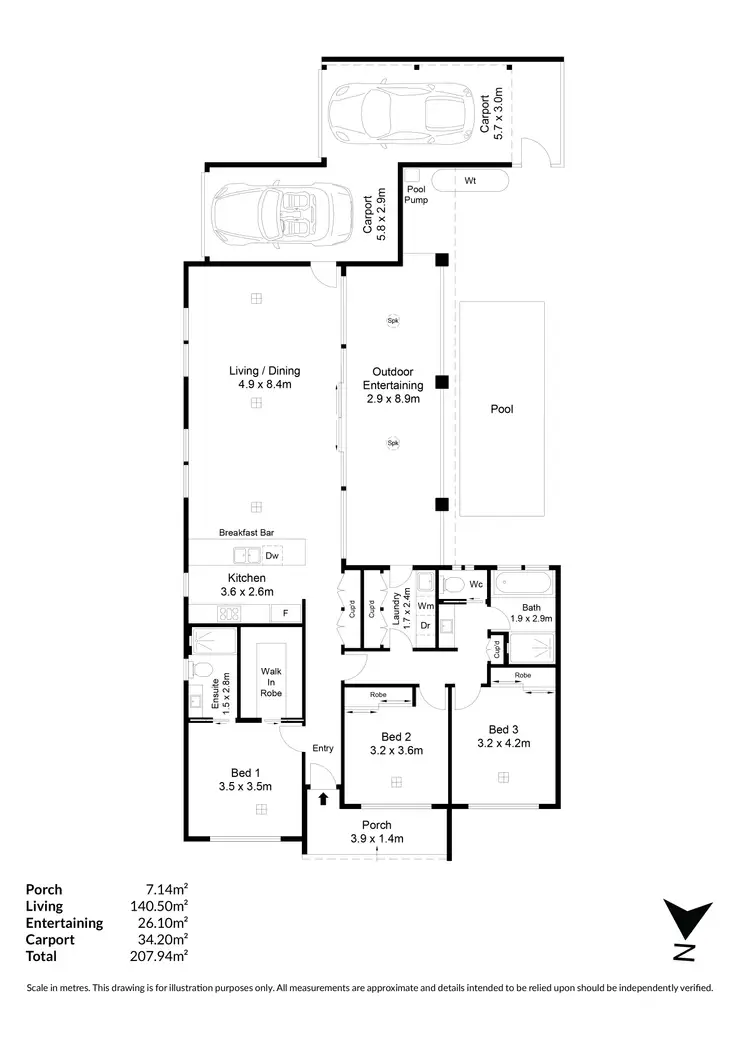 Floorplan of Homely house listing, 47 Princes Road, Greenacres SA 5086