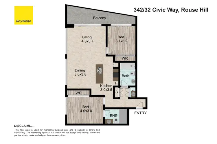 Floorplan of Homely unit listing, 347/32 Civic Way, Rouse Hill NSW 2155