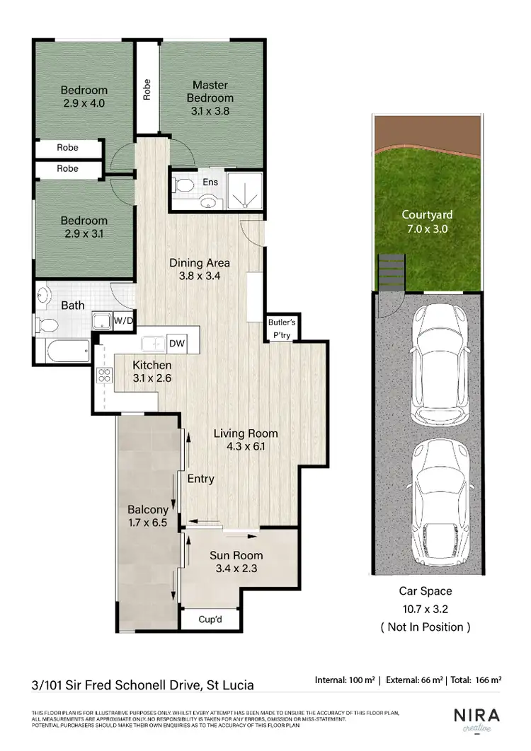Floorplan of Homely apartment listing, 3/101 Sir Fred Schonell Drive, St Lucia QLD 4067