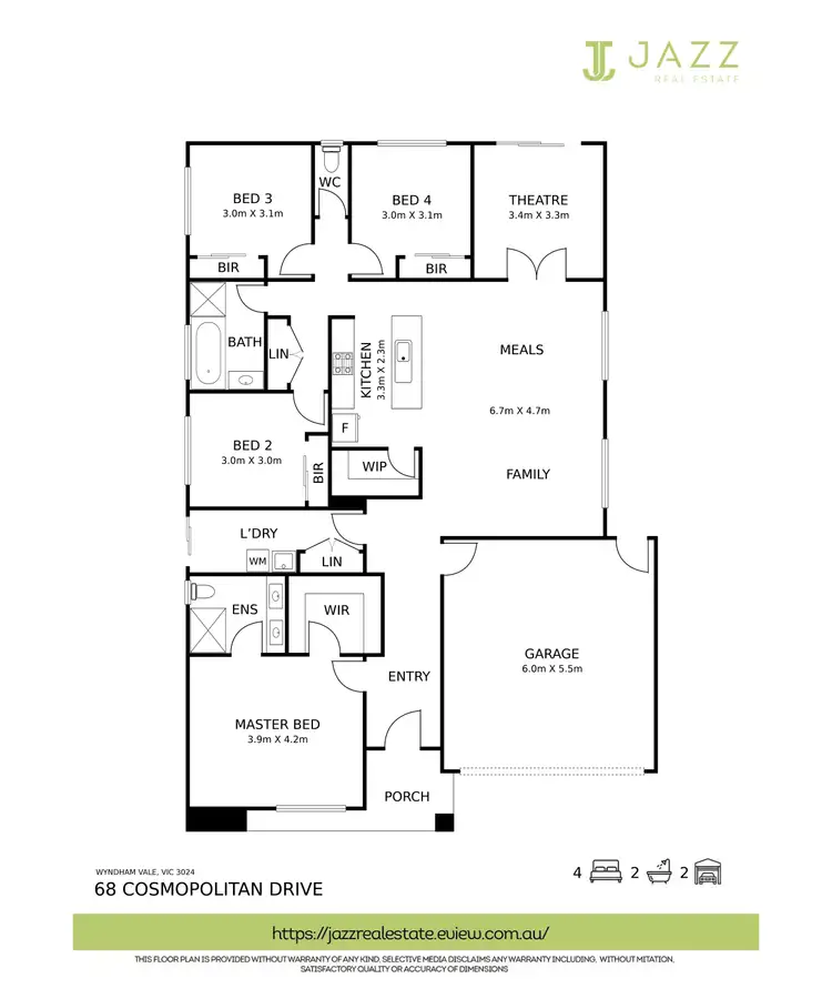 Floorplan of Homely house listing, 68 Cosmopolitan Drive, Wyndham Vale VIC 3024