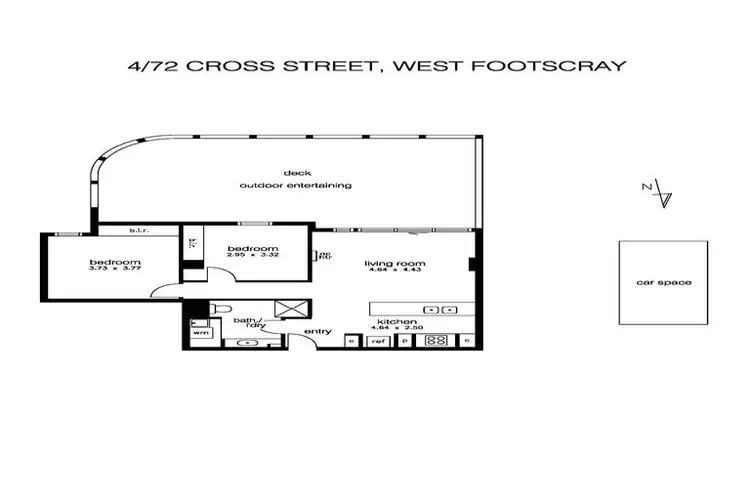 Floorplan of Homely apartment listing, 4/72 Cross Street, Footscray VIC 3011