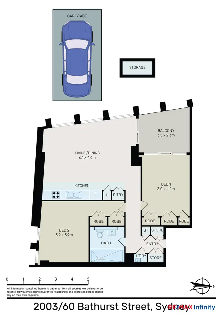 Floorplan of Homely apartment listing, 2003/60 Bathurst Street, Sydney NSW 2000