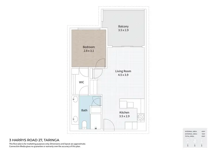 Floorplan of Homely apartment listing, 27/3 Harrys Road, Taringa QLD 4068