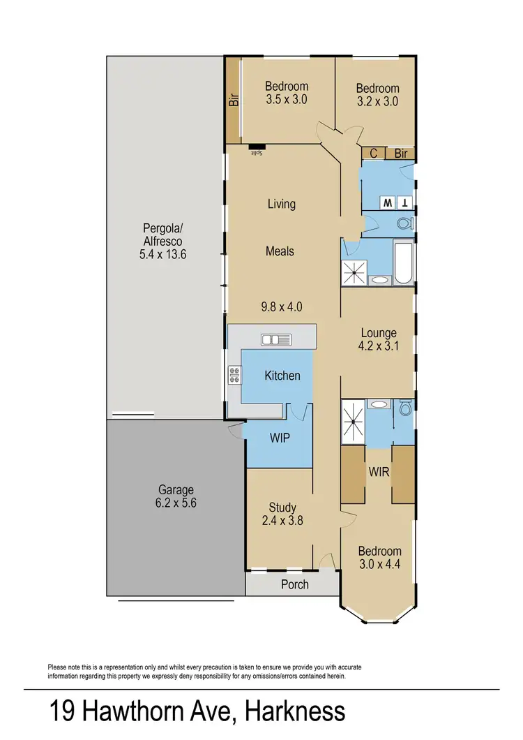 Floorplan of Homely house listing, 19 Hawthorn Avenue, Harkness VIC 3337