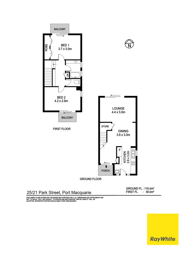 Floorplan of Homely townhouse listing, 25/21 Park Street, Port Macquarie NSW 2444