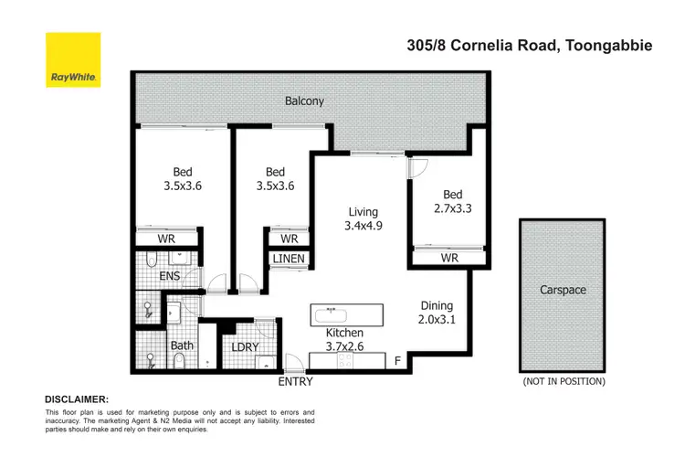 Floorplan of Homely apartment listing, 305/8c Cornelia Road, Toongabbie NSW 2146
