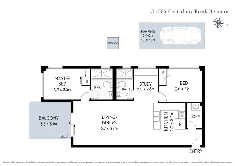 Floorplan of Homely apartment listing, 31/585-589 Canterbury Road, Belmore NSW 2192