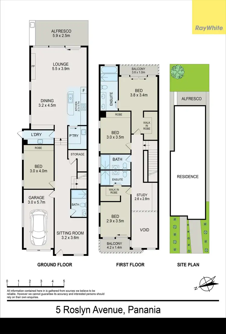 Floorplan of Homely semi-detached listing, 5 Roslyn Avenue, Panania NSW 2213