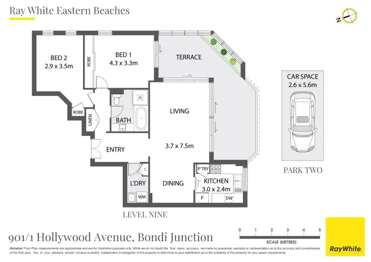 Floorplan of Homely apartment listing, 901/1 Hollywood Avenue, Bondi Junction NSW 2022