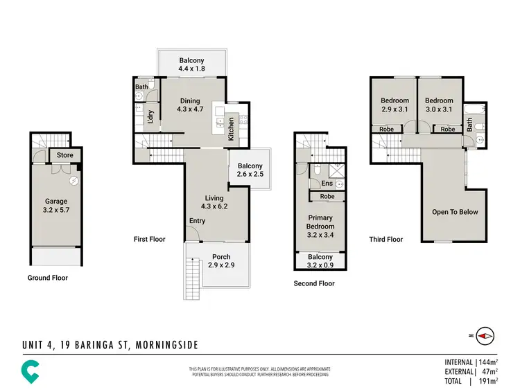 Floorplan of Homely townhouse listing, 4/19 Baringa Street, Morningside QLD 4170