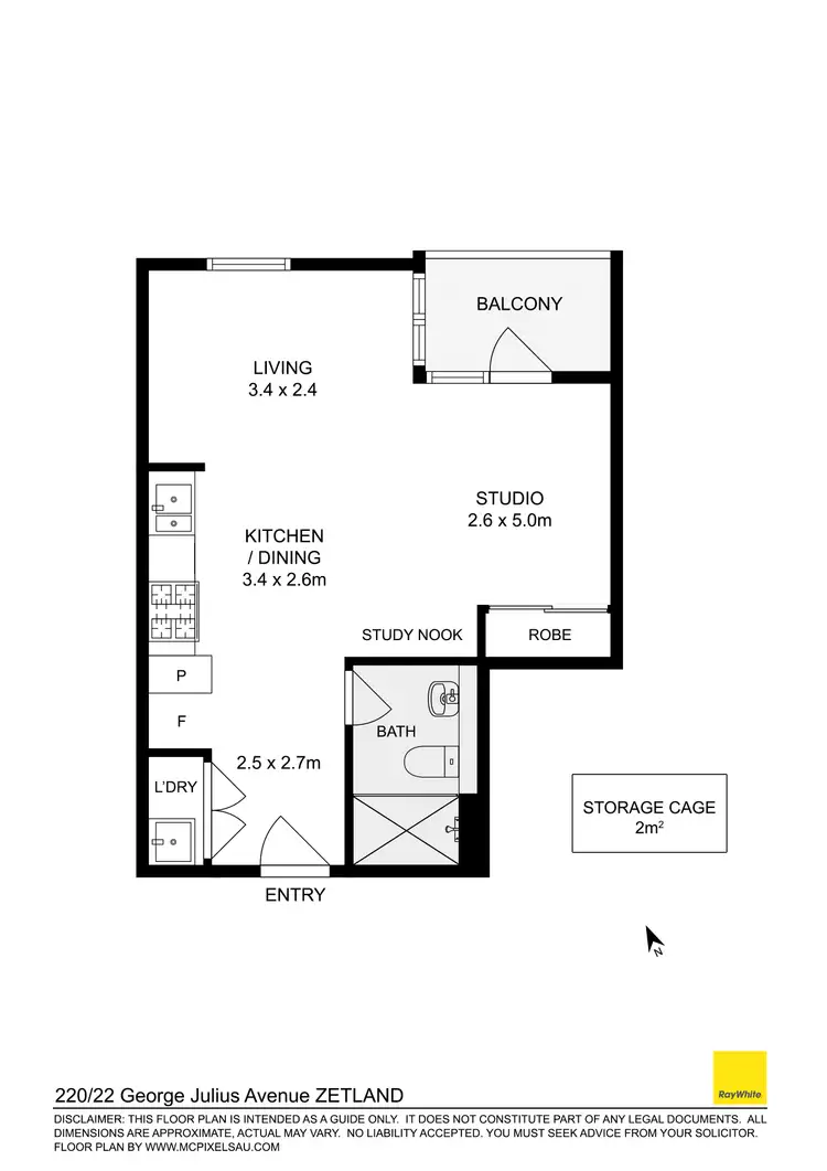 Floorplan of Homely apartment listing, 220/22 George Julius Avenue, Zetland NSW 2017