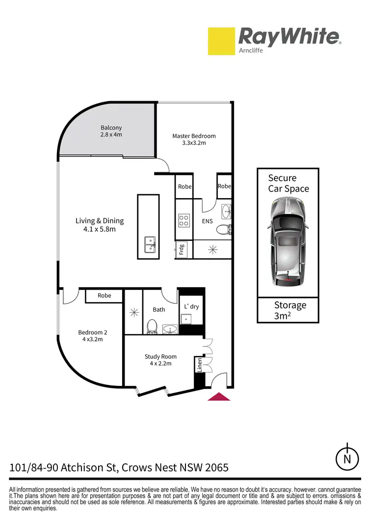 Floorplan of Homely apartment listing, 101/84-90 Atchison Street, Crows Nest NSW 2065