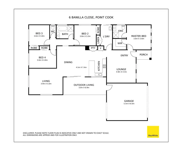 Floorplan of Homely house listing, 6 Banilla Close, Point Cook VIC 3030