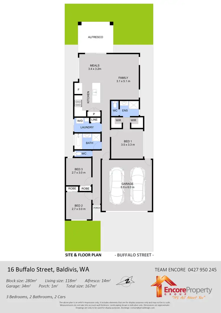 Floorplan of Homely house listing, 16 Buffalo Street, Baldivis WA 6171