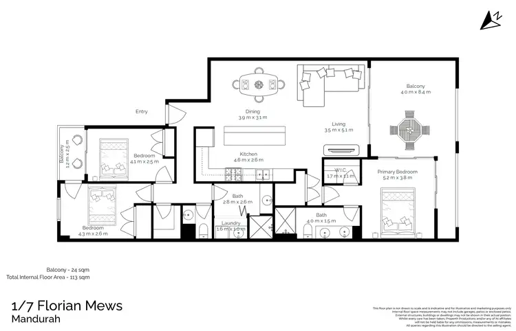 Floorplan of Homely apartment listing, 1/7 Florian Mews, Mandurah WA 6210