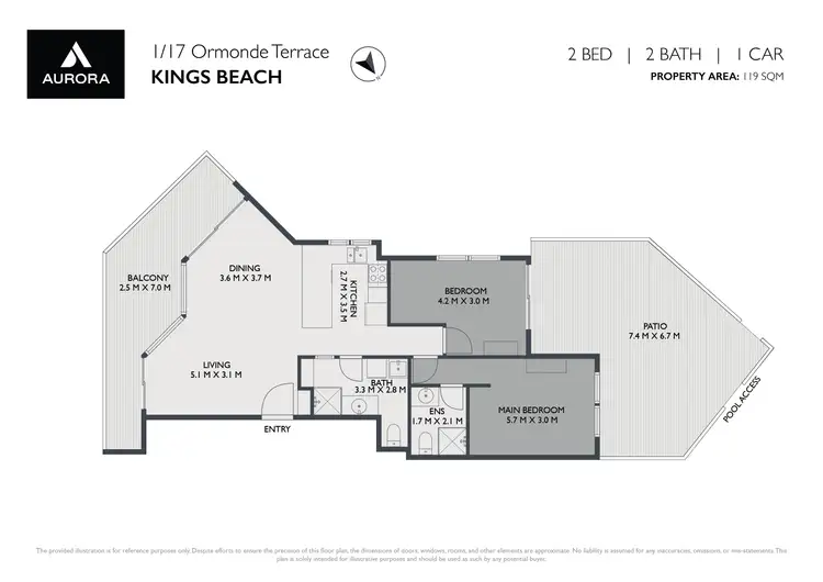 Floorplan of Homely apartment listing, 1/17 Ormonde Terrace, Kings Beach QLD 4551