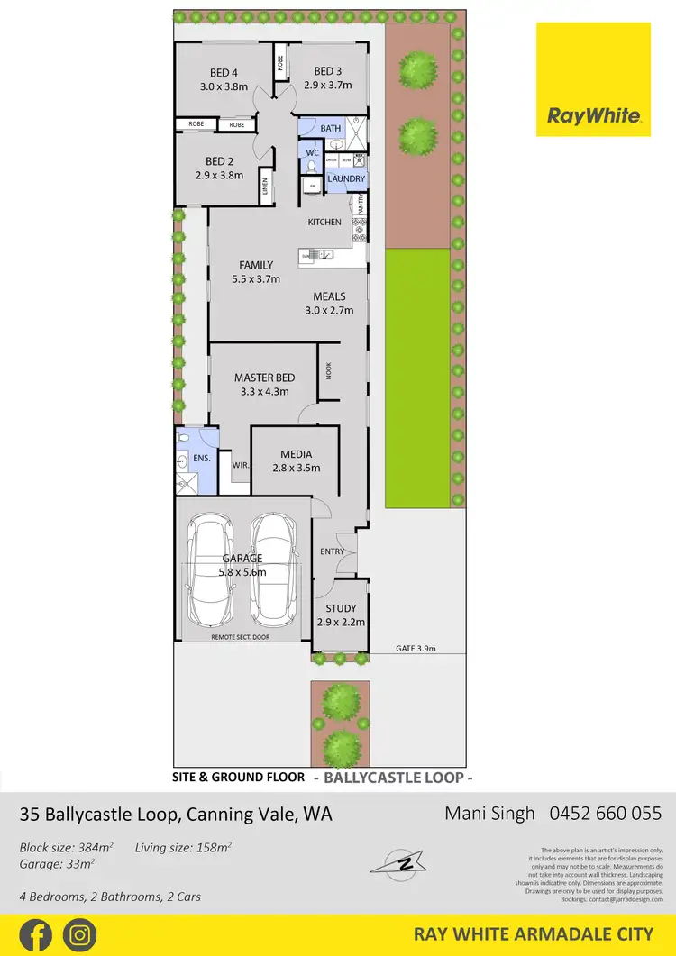 Floorplan of Homely house listing, 35 Ballycastle Loop, Canning Vale WA 6155