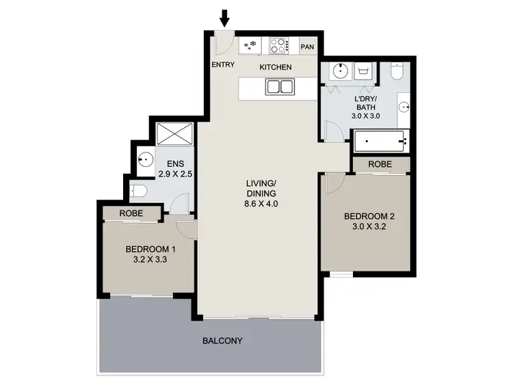 Floorplan of Homely apartment listing, 236/75 Central Lane, Gladstone Central QLD 4680