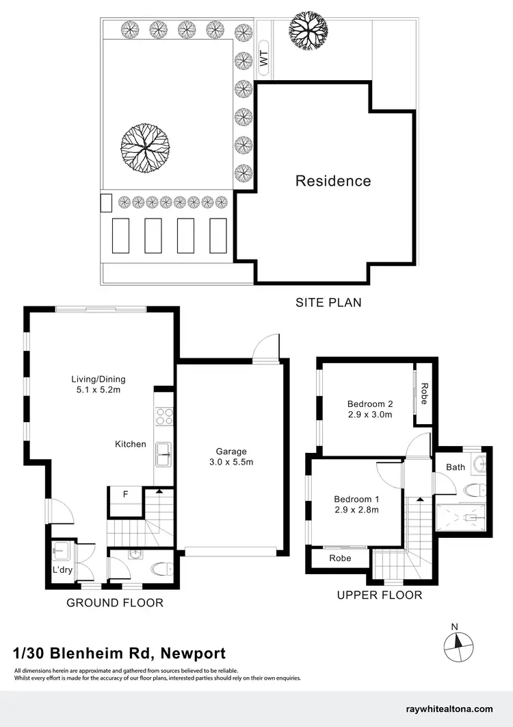 Floorplan of Homely townhouse listing, 1/30 Blenheim Road, Newport VIC 3015