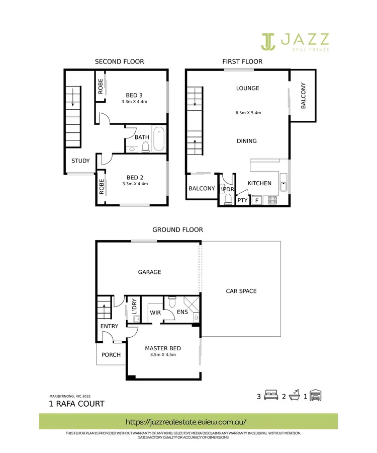 Floorplan of Homely townhouse listing, 1 Rafa Court, Maribyrnong VIC 3032