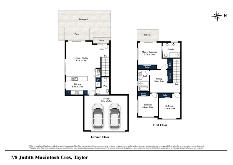Floorplan of Homely townhouse listing, 8 Judith Macintosh Crescent, Taylor ACT 2913