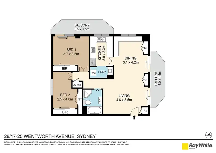 Floorplan of Homely apartment listing, 28/17-25 Wentworth Avenue, Sydney NSW 2000