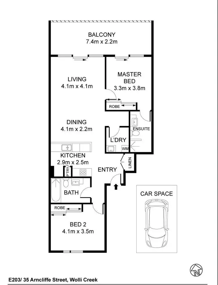 Floorplan of Homely apartment listing, 203/35E Arncliffe Street, Wolli Creek NSW 2205