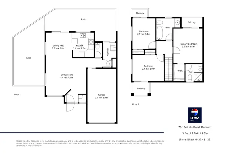 Floorplan of Homely townhouse listing, 78/134 Hill Road, Runcorn QLD 4113