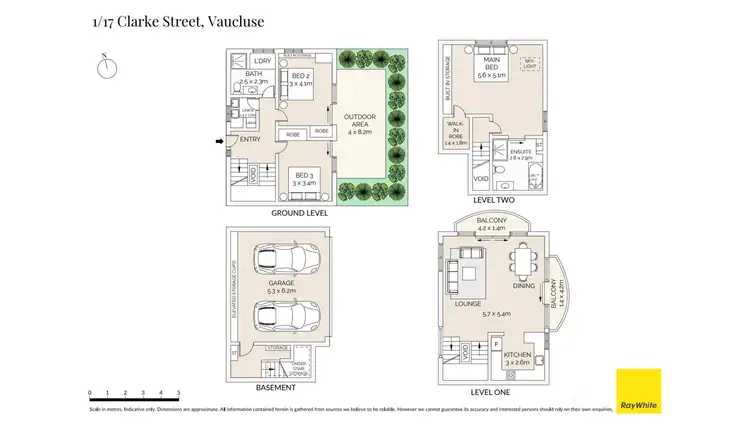 Floorplan of Homely townhouse listing, 1/17 Clarke Street, Vaucluse NSW 2030