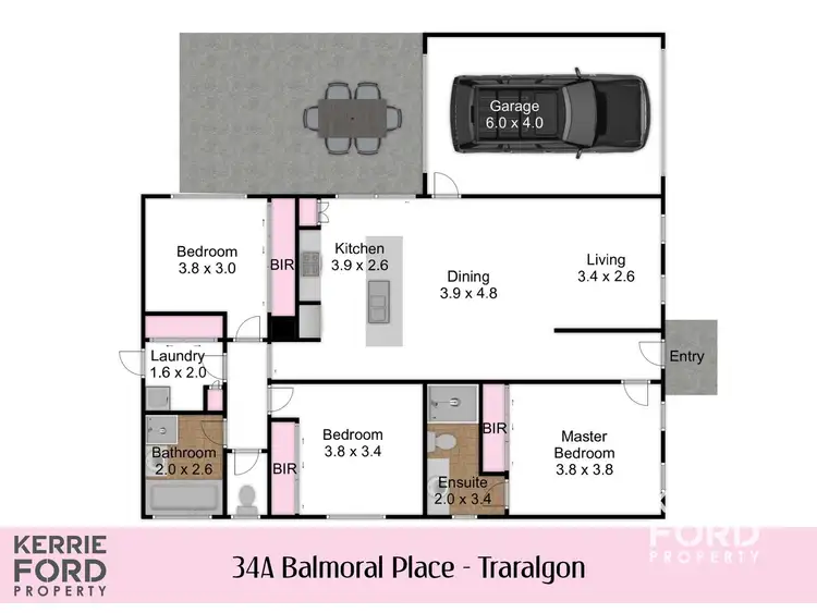 Floorplan of Homely house listing, 34A Balmoral Place, Traralgon VIC 3844