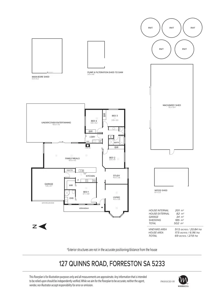 Floorplan of Homely rural property listing, 127 Quinns Road, Forreston SA 5233